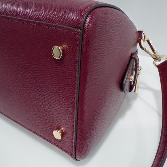 Kate Spade New York Madison Large Dolly Duffle Crossbody Bag Purse Burgundy Gold - Picture 11 of 13